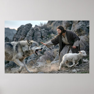 Affiche Jésus le Bon Berger et Protecteur