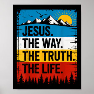 Affiche Jésus le chemin Vérité Vie verset biblique chrétie