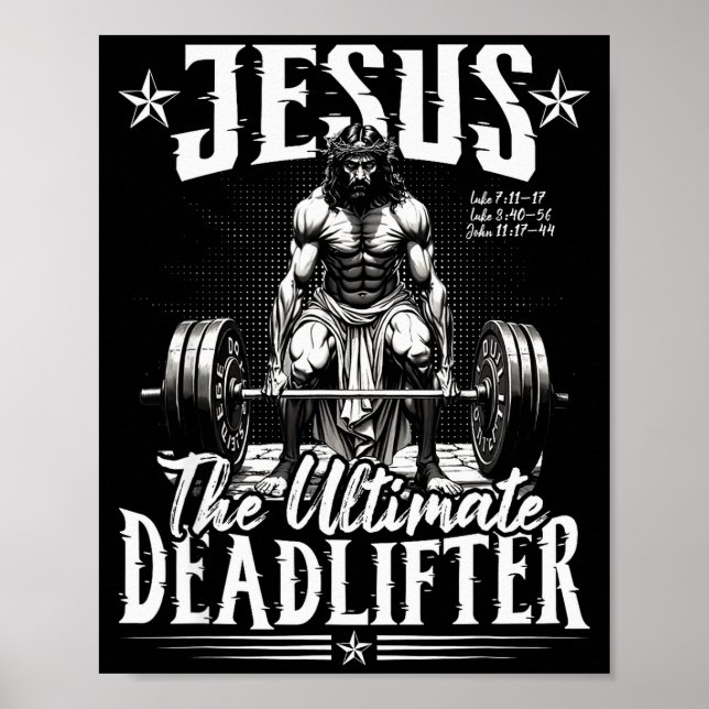Affiche Jésus Le Deadlifter Ultime Jésus Deadlifting Ch (Devant)
