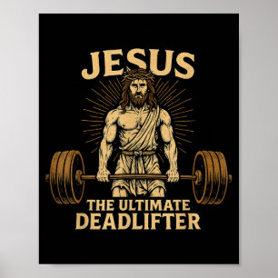 Affiche Jésus Le Forceur chrétien Fitness