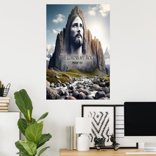 Affiche Jésus le rocher des âges (Bureau à domicile)
