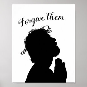 Affiche Jésus leur pardonne l'art du mur chrétien SVG