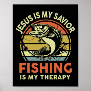Affiche Jésus m'a fait pêcheur d'homme chrétien drôle B po
