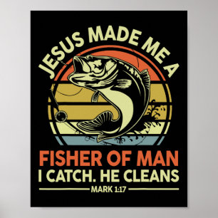 Affiche Jésus m'a fait pêcheur d'homme drôle B Papa chréti
