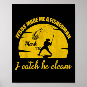 Affiche Jésus M'a Fait Un Pêcheur D'Homme Christian Pêche