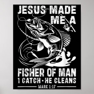 Affiche Jésus m'a fait un pêcheur d'homme Marc 1 17 Clic D
