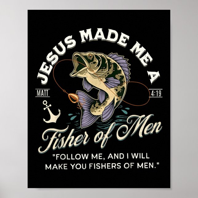 Affiche Jésus M'A Fait Un Pêcheur D'Hommes Drôle Poisson C (Devant)