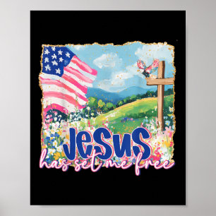 Affiche Jésus M'A Libéré La Bible Chrétienne 4 juillet