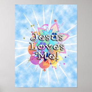 Affiche Jesus M'Aime, Aquarelle Pastel