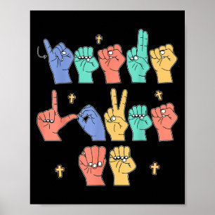 Affiche Jésus m'aime Asl chrétien Jésus tout-petit tu sign