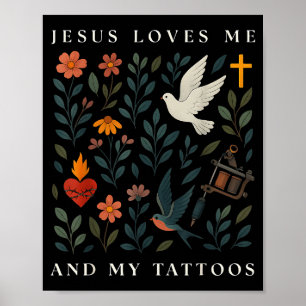 Affiche Jésus m'aime et mes tatouages 