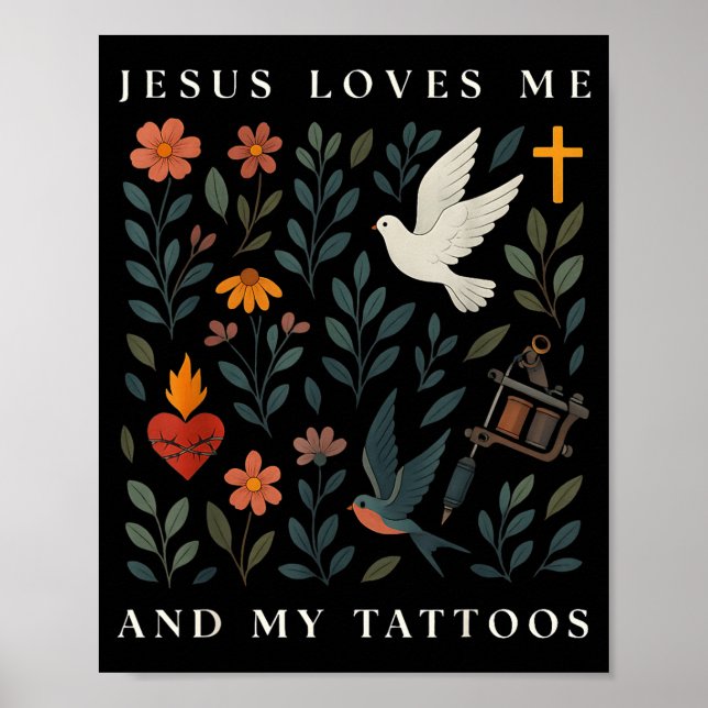 Affiche Jésus m'aime et mes tatouages  (Devant)