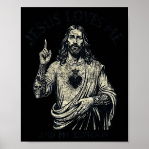 Affiche Jésus m'aime et mes tatouages chrétien tatoué T