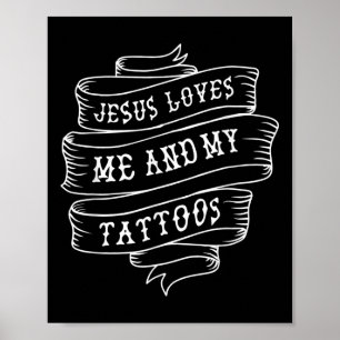 Affiche Jésus M'Aime Et Mes Tatouages Drôle Chrétien Quot