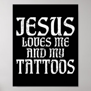 Affiche Jésus M'Aime Et Mon Amoureux Du Tatouage En Encre