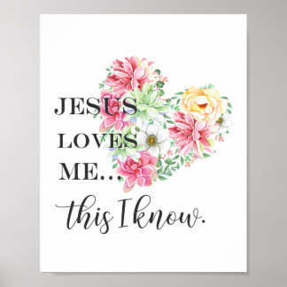 Affiche Jésus m'aime ici je sais