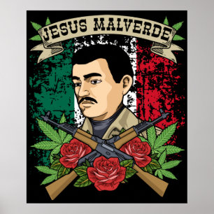 Affiche Jésus Malverde Cadeau Femmes & Hommes Jésus Malver