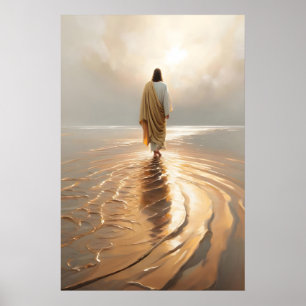 Affiche Jésus marchant sur l'eau Art Art chrétien Peinture