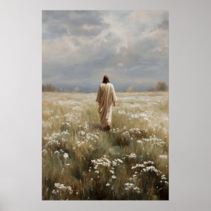 Affiche Jésus marche le bon berger il me conduit Jésus