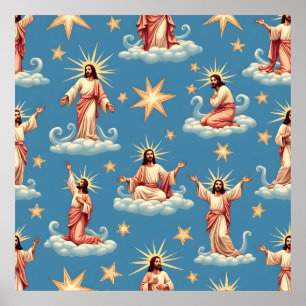 Affiche Jésus Motif sans Seamless Religion Cadeau Christia