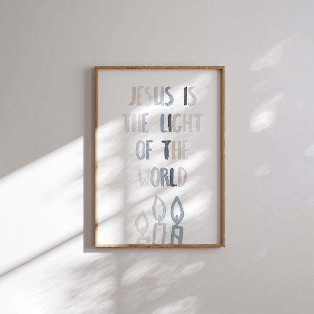 Affiche Jésus neutre est la lumière de l'affiche du monde (Créateur téléchargé)