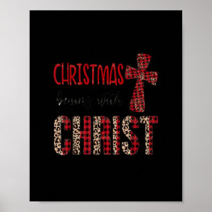 Affiche Jésus Noël commence avec Christian Leopard Red