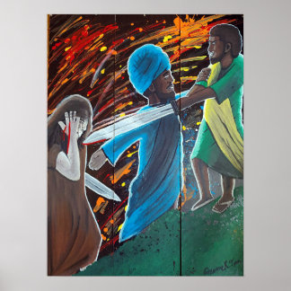 Affiche Jésus Noir arrêté à Gethsémani