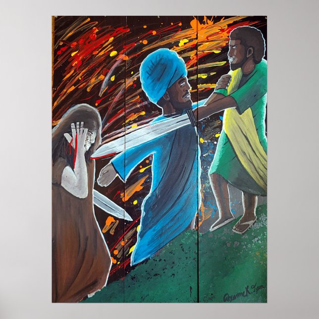 Affiche Jésus Noir arrêté à Gethsémani (Devant)