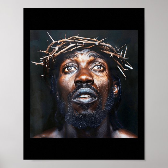 Affiche Jésus Noir, Christianisme, Église, Christ, Jésus _ (Devant)