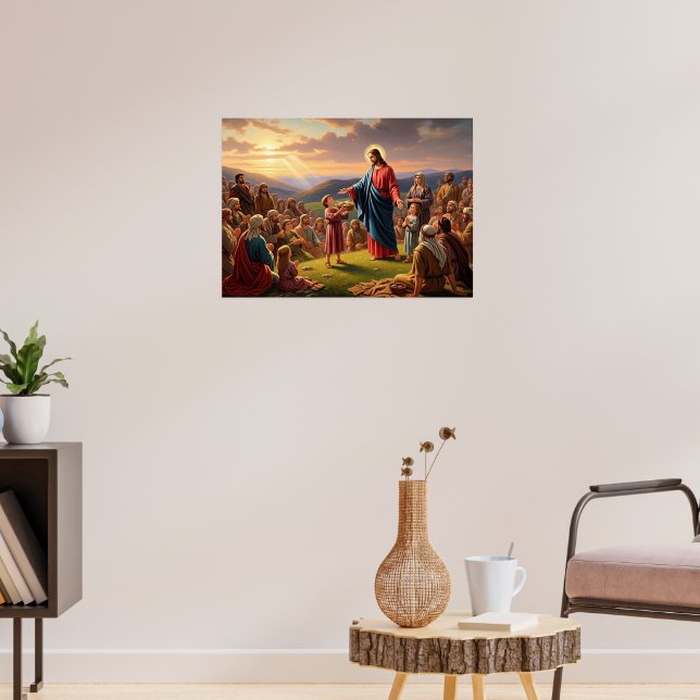 Affiche Jésus nourrissant la foule (Salon 3)