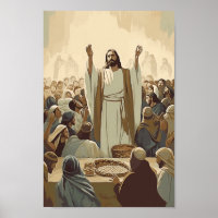 Jésus nourrit la 5000 Christ Bible Verses Histoire