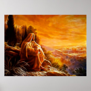 Affiche Jésus Pensant Aux Gens (Toi)