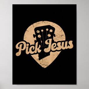 Affiche Jésus Plectre Musique Pasteur Joyeuses Pâques