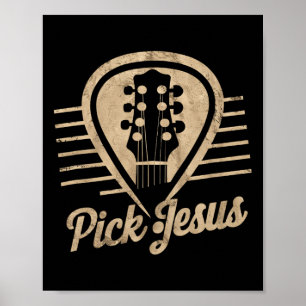 Affiche Jésus Plectre Musique Pasteur Joyeuses Pâques Gu