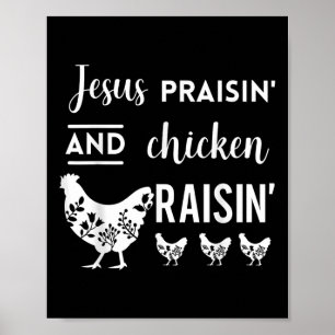 Affiche Jésus Praisin Et Poulet Raisin Amusant Agriculture