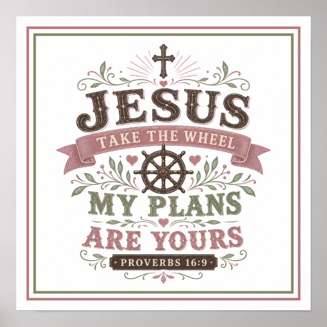 Affiche Jésus Prend le Volant Mes Plans Sont à Toi Citatio (Devant)