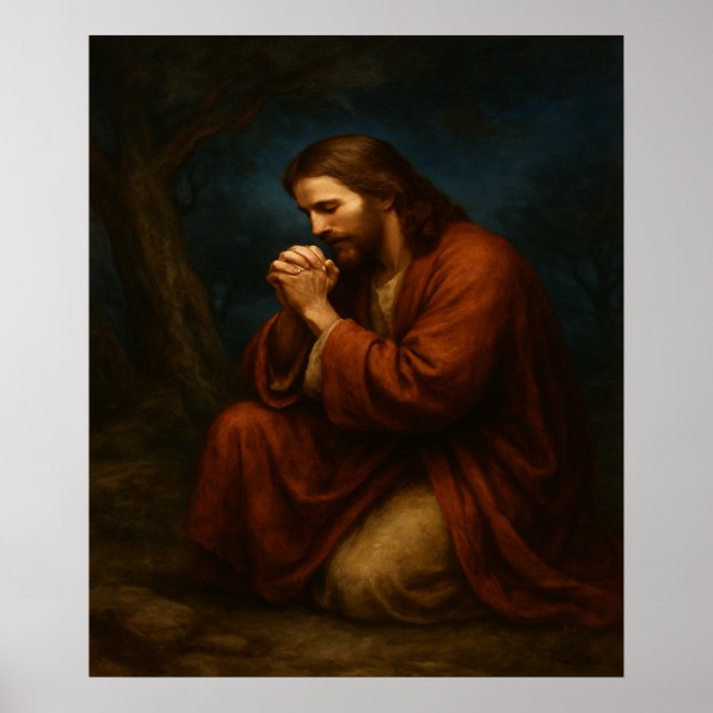Affiche Jésus priant à Gethsemane™ LDS Wall Art (Devant)