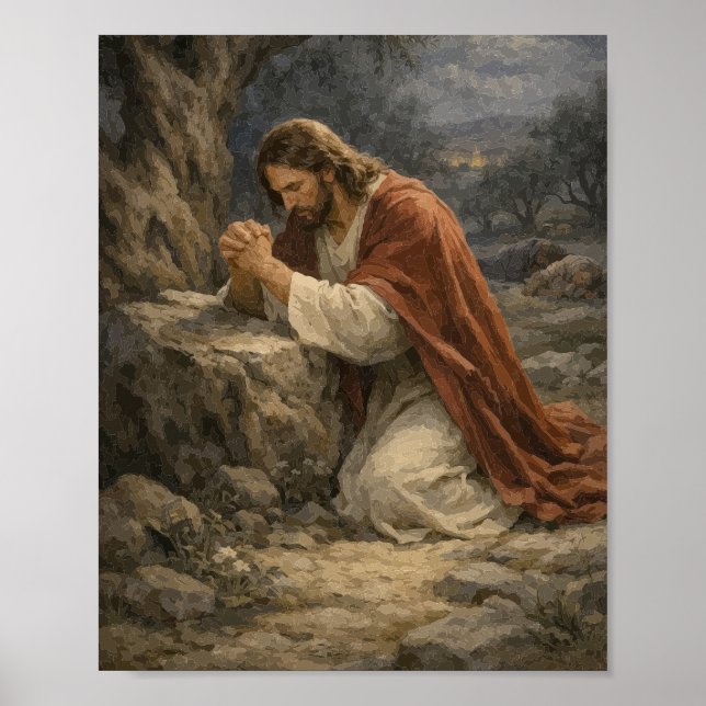 Affiche Jésus priant dans le jardin – Nuit de Geth (Devant)