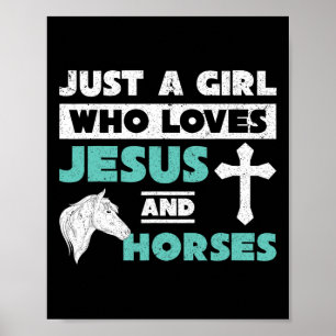Affiche Jésus Prière Cheval Amoureux Filles Femmes Cheval