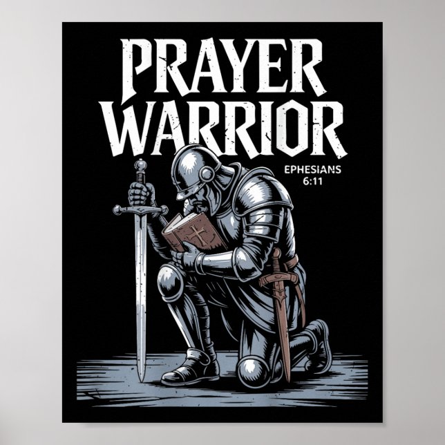 Affiche Jésus Prière Guerrier Christian Armor De Dieu Fils (Devant)