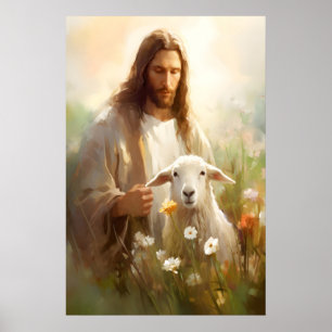 Affiche Jésus quitte les 99 Parabole de la brebis perdue