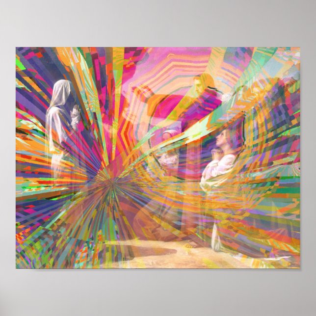 Affiche Jesus Raises Lazarus Neon Pastel Pinwheel (Devant)