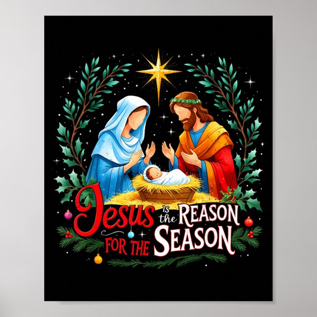 Affiche Jesus Reason For The Season Nativity Christmas Des (Devant)