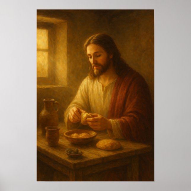 Affiche Jésus rompant le pain (Devant)