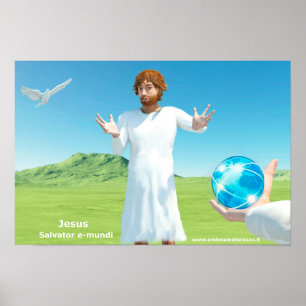 Affiche Jésus Salavator e - mundi