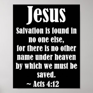Affiche Jésus Salut Actes 4 12 Écriture Chrétienne Bibliqu