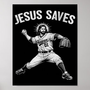 Affiche Jesus Sauve Baseball pour Hommes Femmes Enfants Ch