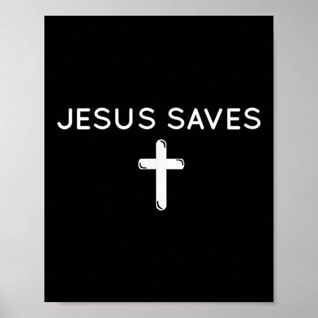 Affiche Jésus Sauve Croix subtile foi chrétienne Minimale  (Devant)