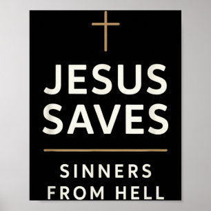 Affiche Jésus sauve les pécheurs de l'enfer Évangélique Év
