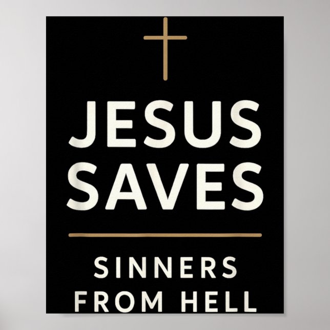 Affiche Jésus sauve les pécheurs de l'enfer Évangélique Év (Devant)
